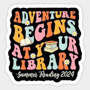 Adventure Begins At Your Library Summer Reading 2024 Groovy Sticker